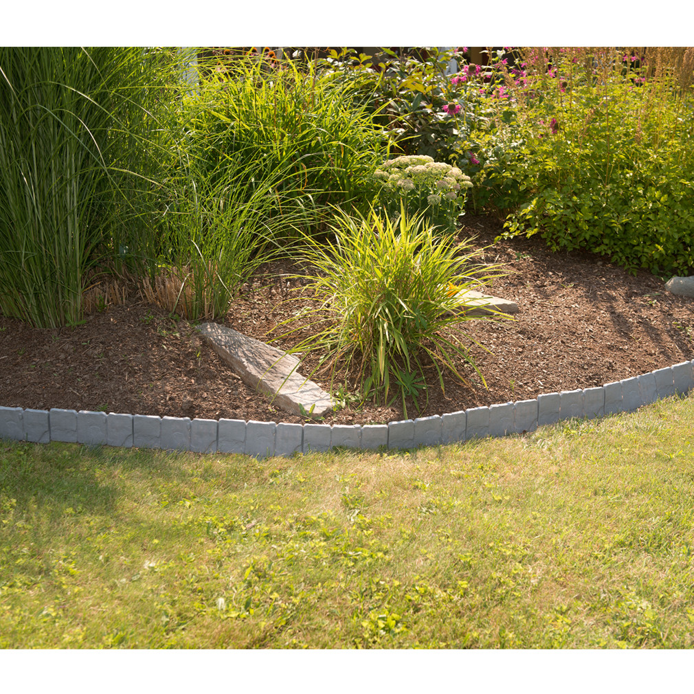 Faux Stone Landscape Edging
 Evelots Interlocking Faux Stone Rock Border Flower bed