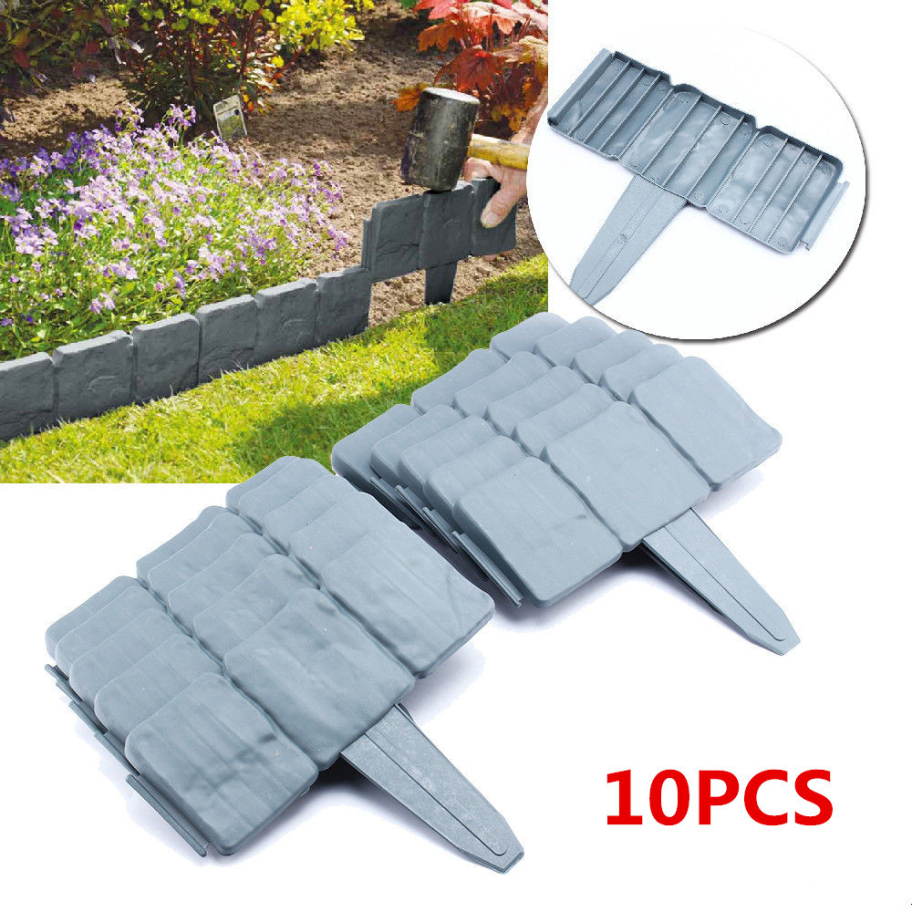 Faux Stone Landscape Edging
 ANGGREK Plastic Faux Stone 10 PCS Spring Yard Lawn Garden