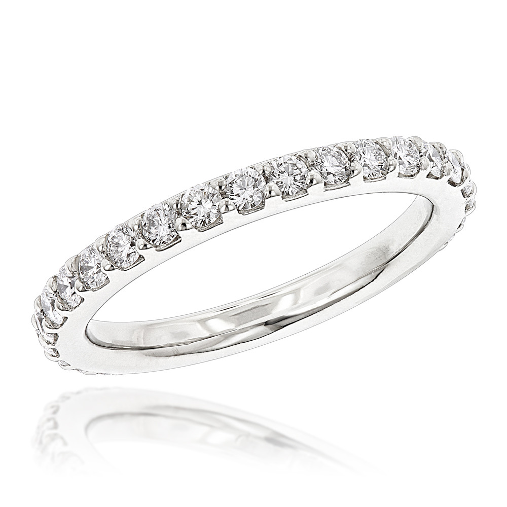 Female Wedding Bands
 1 Carat Slim Diamond Platinum Wedding Band for Women by