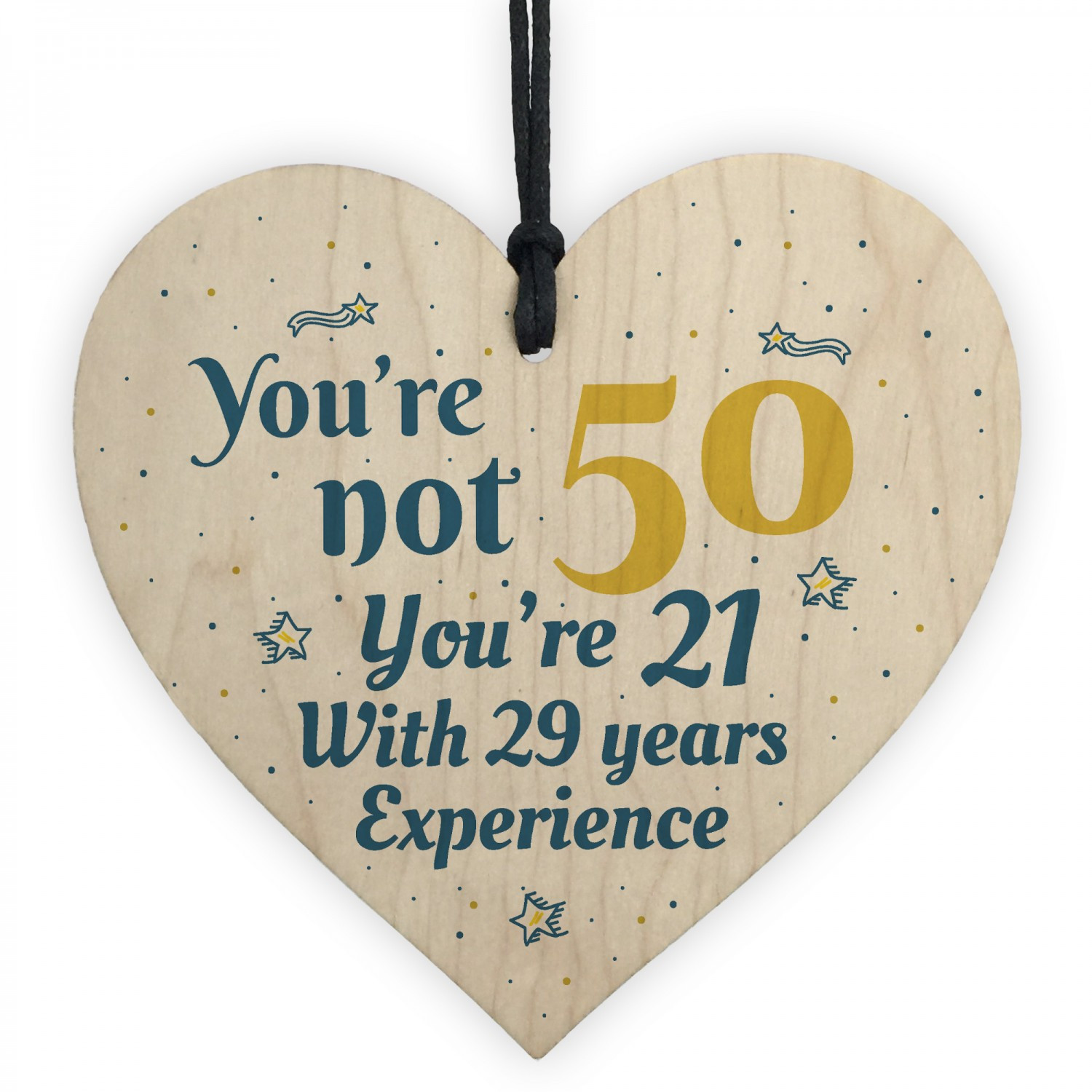 Fiftieth Birthday Gifts
 50th Birthday Gift Wooden Heart 50 For Dad Mum Sister Friend