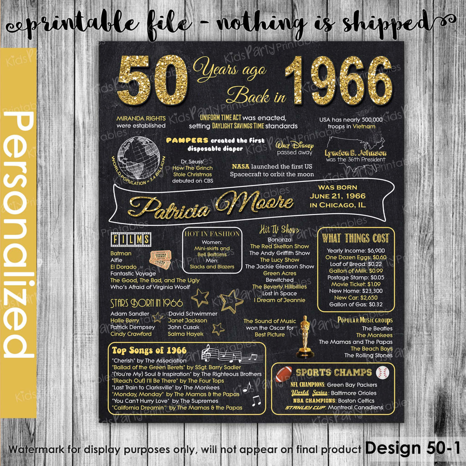 Fiftieth Birthday Gifts
 50th Birthday Gift for Women 50th Birthday by