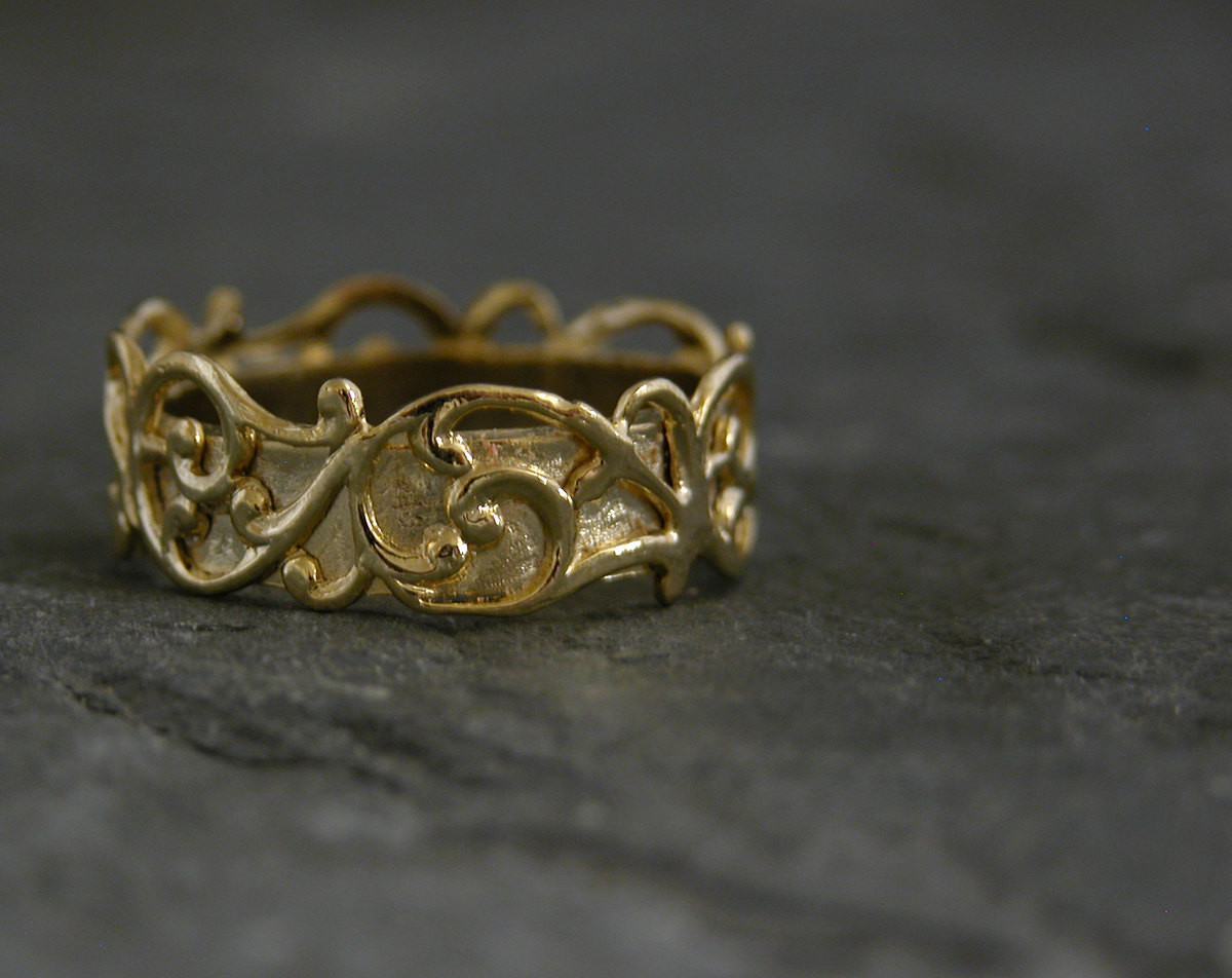 Filigree Wedding Rings
 Gold Wedding Band Filigree Lace Gold Wedding Ring Unqiue