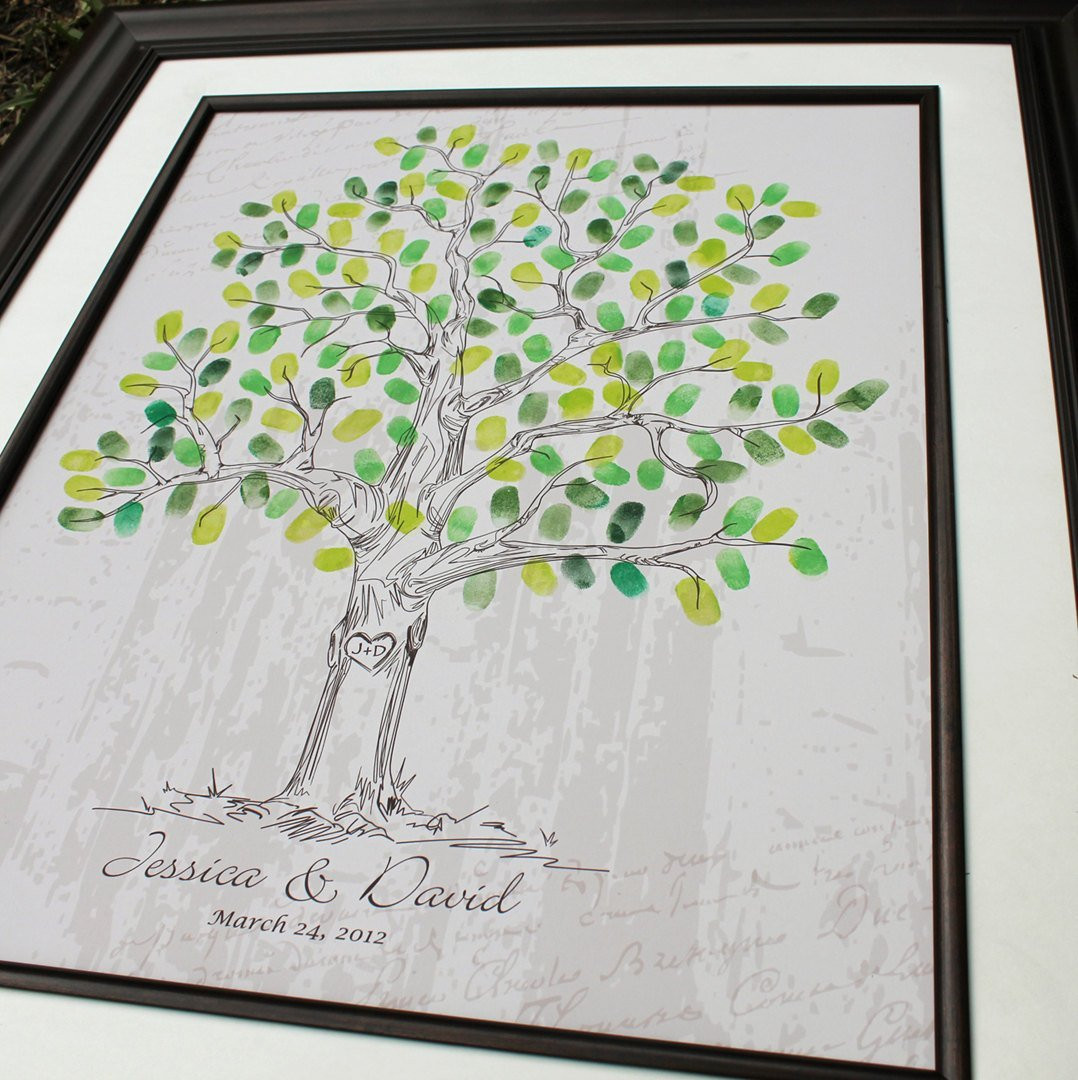 Fingerprint Guest Book Wedding
 Fingerprint Tree Wedding Guest Book Wedding and Bridal