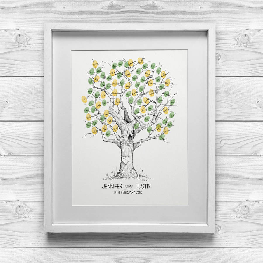 Fingerprint Guest Book Wedding
 Oak Wedding Fingerprint Tree Guest Book By New Forest