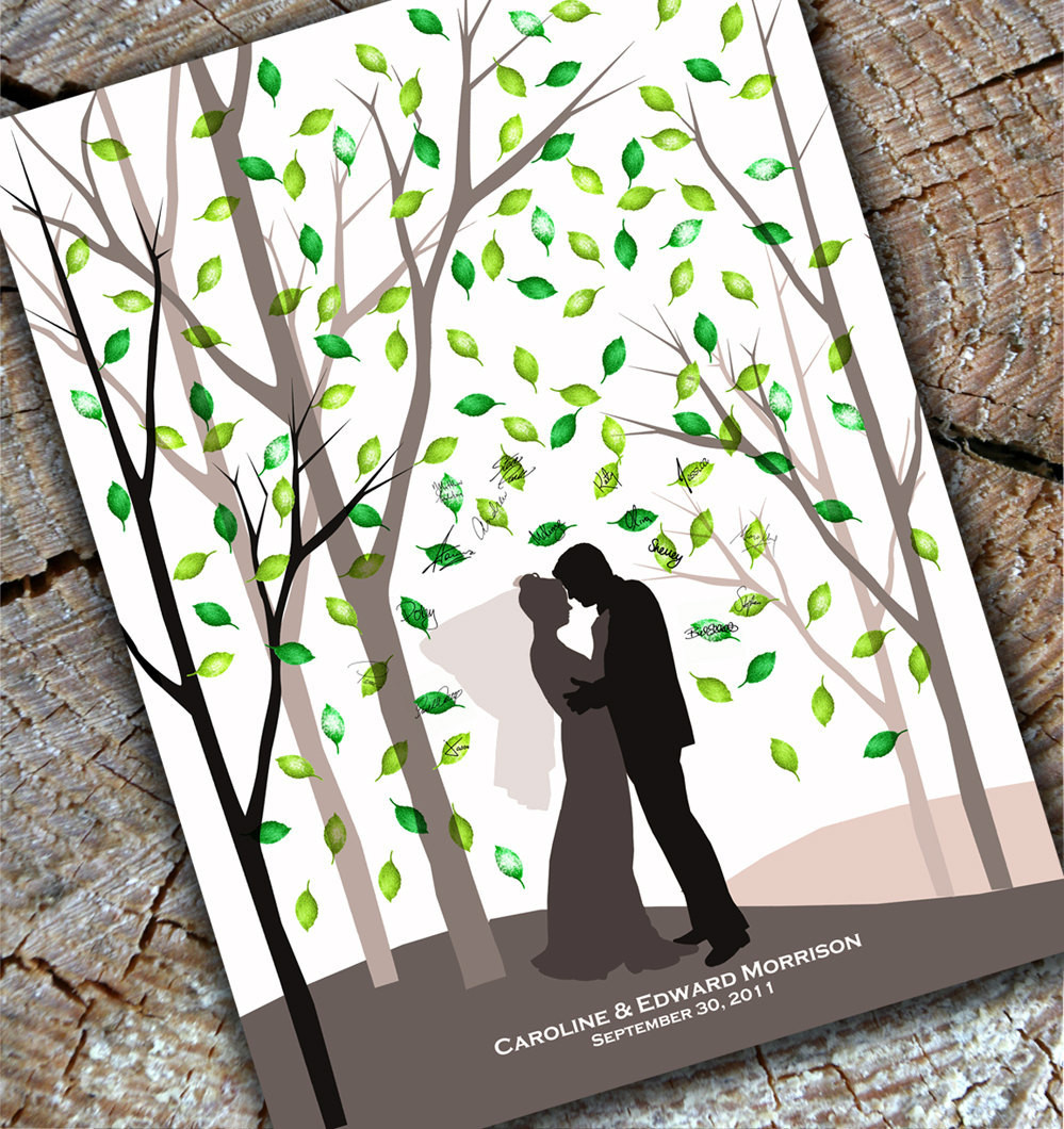 Fingerprint Guest Book Wedding
 Wedding fingerprint print tree guest book by fancythisphoto