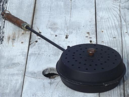 Firepit Popcorn Popper
 vintage long handled popcorn popper for campfire fire pit