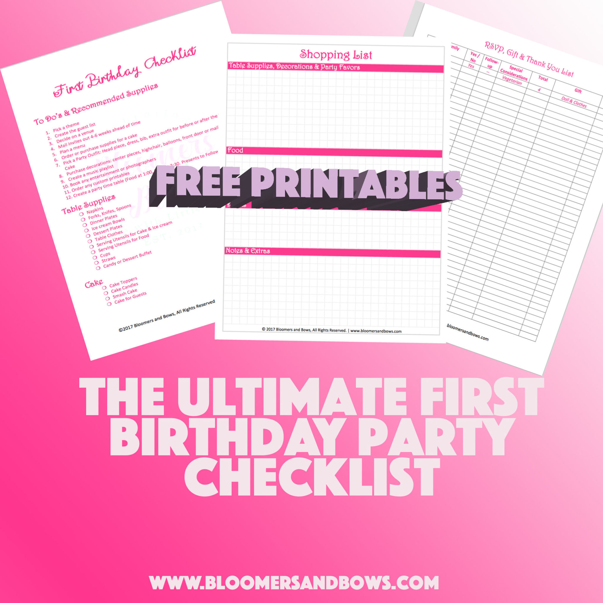 First Birthday Party Checklist
 How to Plan a First Birthday Party Bloomers and Bows