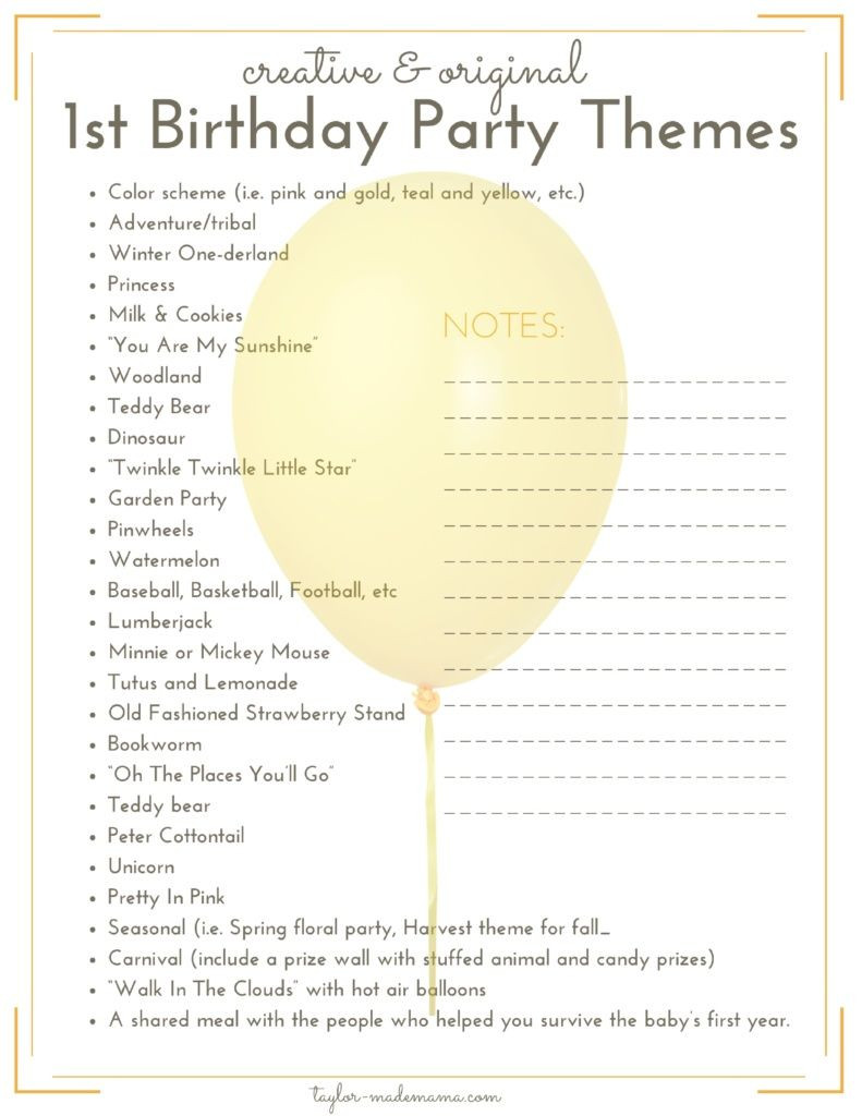 First Birthday Party Checklist
 The Ultimate First Birthday Party Planning And Gift Guide