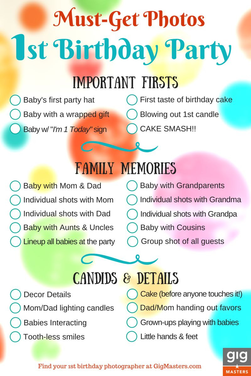 First Birthday Party Checklist
 26 Life easing Birthday Party Checklists