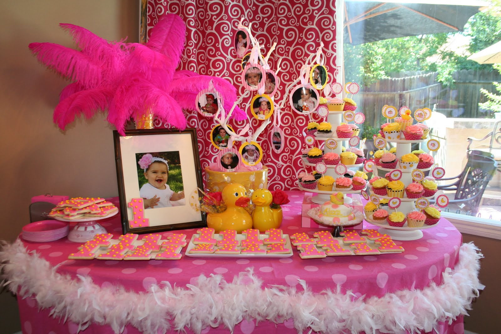 First Birthday Party Decorating Ideas
 Rubber Duckee Pink and Yellow 1st Birthday Party
