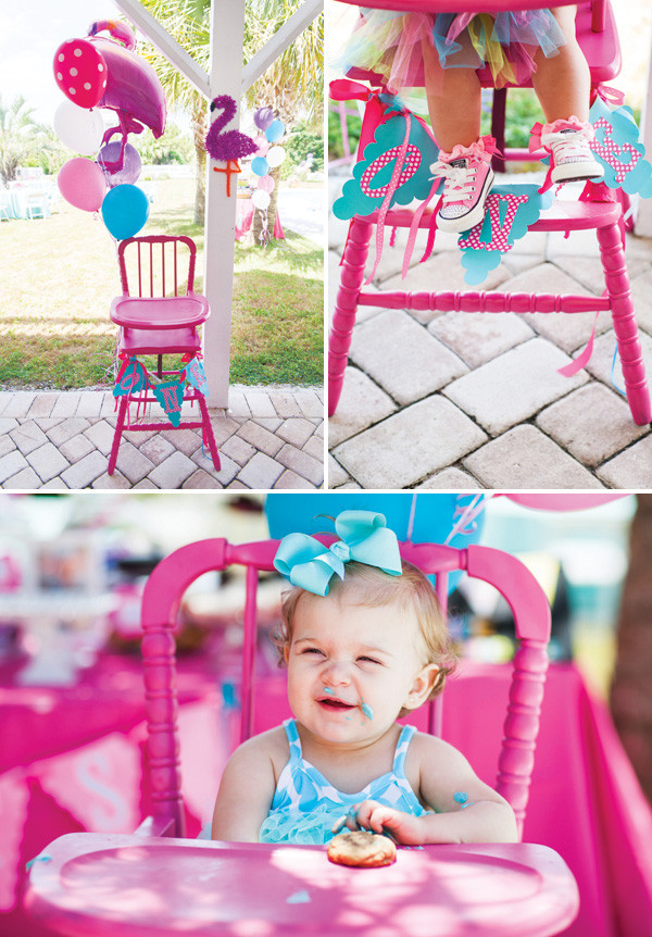 First Birthday Pool Party Ideas
 A Fabulous Flamingo First Birthday Pool Party Hostess