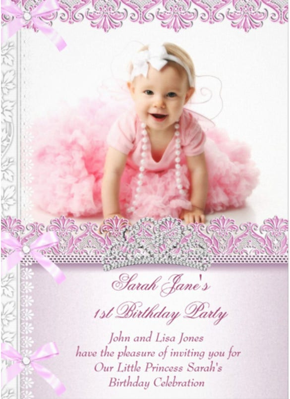 First Birthday Princess Invitations
 36 First Birthday Invitations PSD Vector EPS AI Word