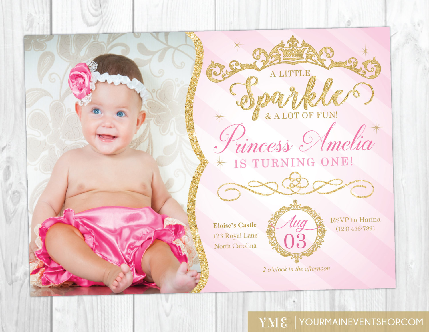 First Birthday Princess Invitations
 Princess Invitation Princess 1st Birthday by