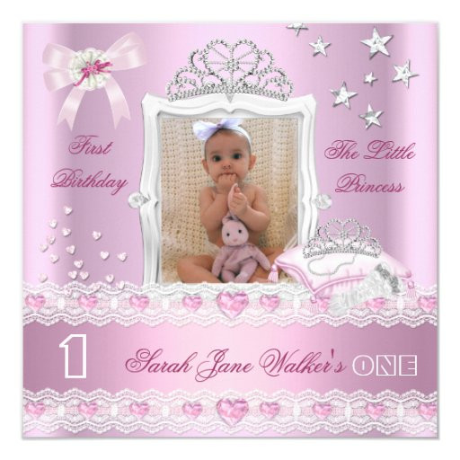 First Birthday Princess Invitations
 Little Princess First Birthday Party Invitation