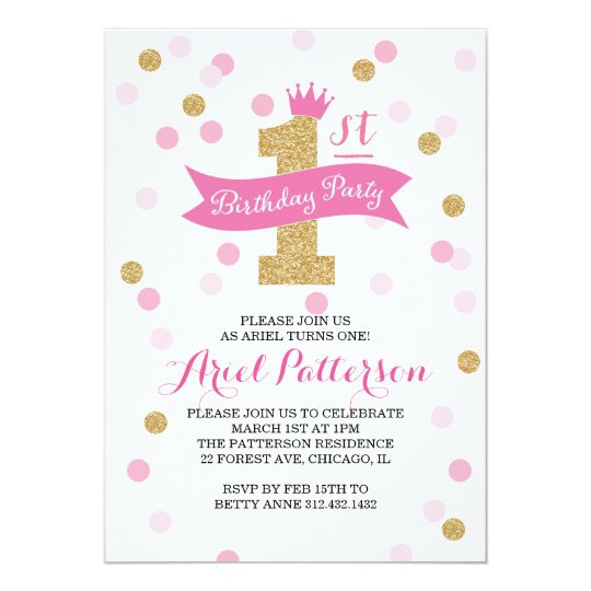 First Birthday Princess Invitations
 Birthday Party