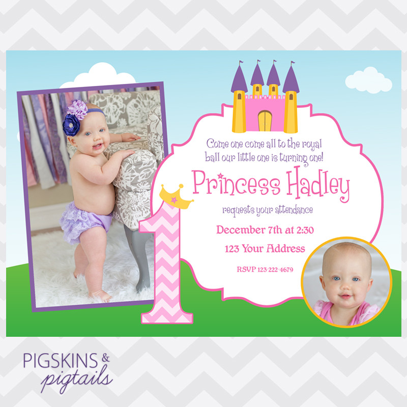 First Birthday Princess Invitations
 Princess First Birthday Invitations