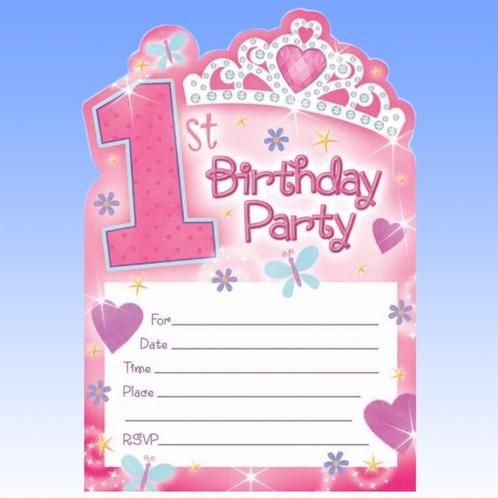 First Birthday Princess Invitations
 20 Girl s Pink 1st Birthday Princess Party Invitations