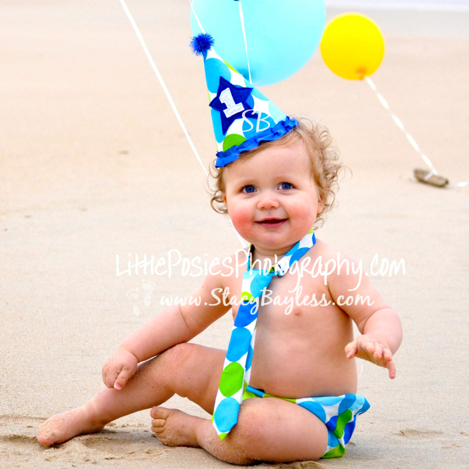 First Birthday Smash Cake Outfit
 1st Birthday Cake Smash Outfit includes Party Hat Diaper