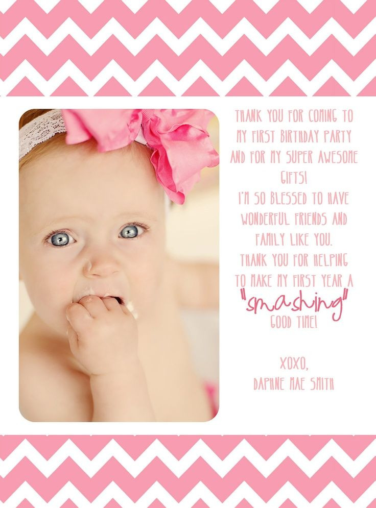 First Birthday Thank You Cards
 9 best First Birthday Thank You Cards images on Pinterest