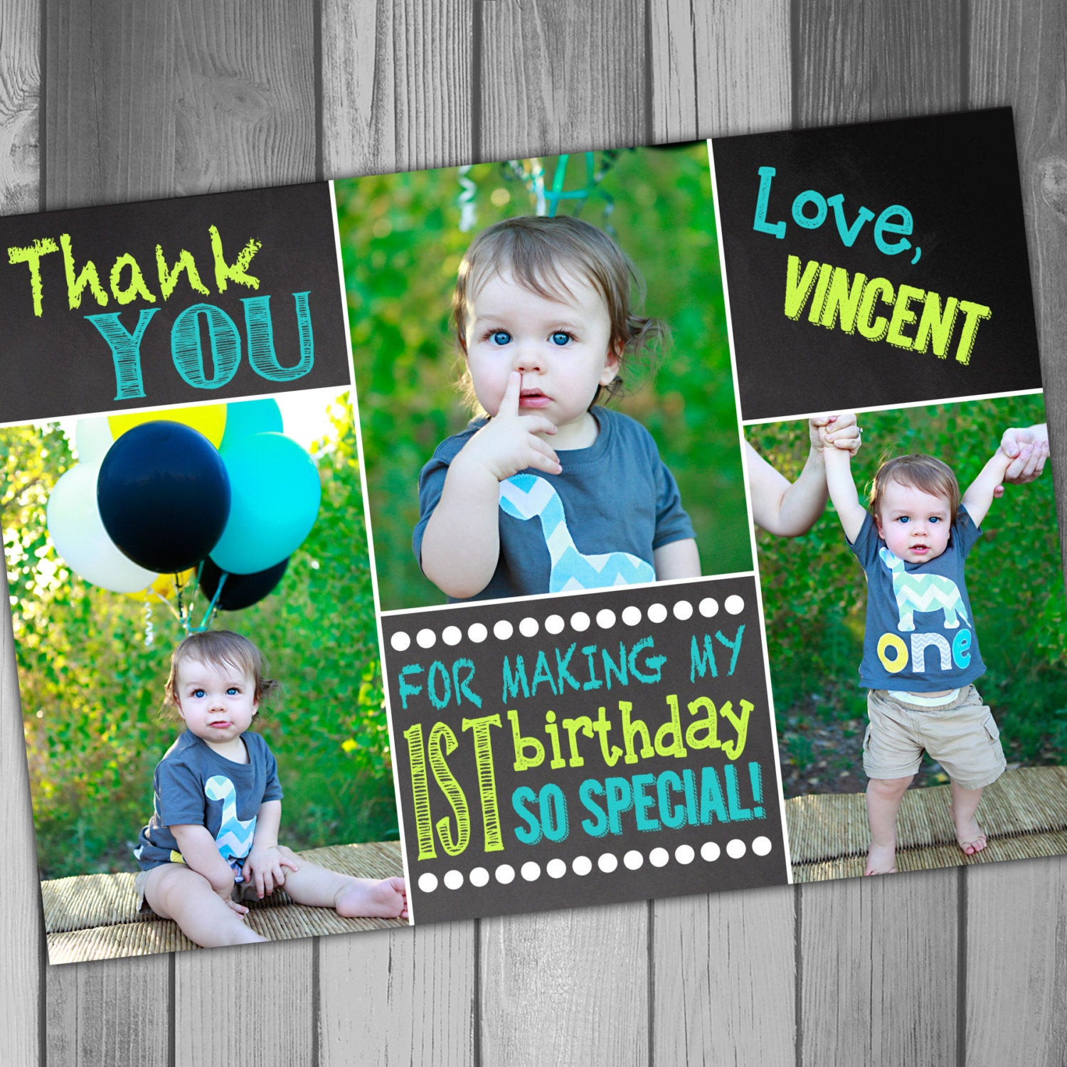 First Birthday Thank You Cards
 Thank you cards First Birthday Thank You Card 1st Birthday