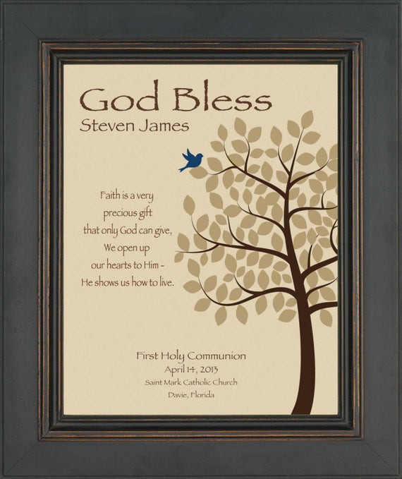 First Communion Gift Ideas For Boys
 Personalized munion Gift First Holy munion Print Boy