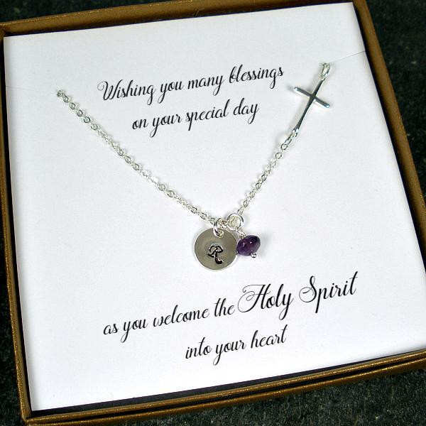 First Communion Gift Ideas Girls
 First munion Confirmation Gift for Girl Cross Initial