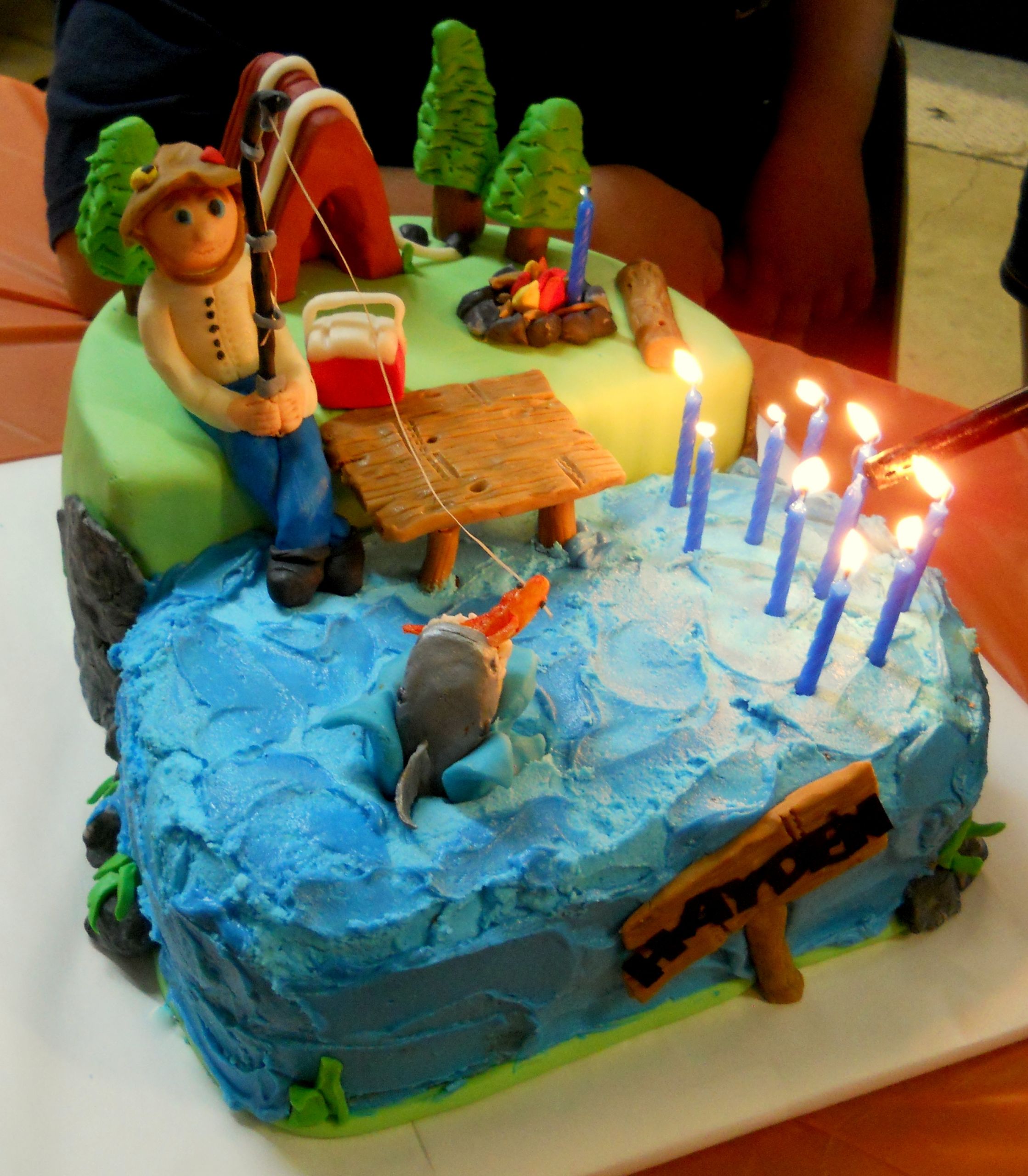 Fish Birthday Cakes
 Fishing Themed Birthday Cake CakeCentral