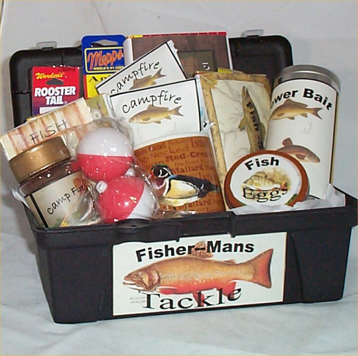 Fishing Gift Basket Ideas
 Tackle Box Men Gift Basket Fun Fishing Gift Basket Men