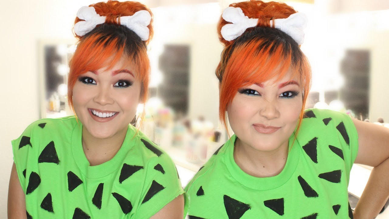Flintstones Costumes DIY
 DIY Pebbles Flintstones Halloween Costume Hair Makeup