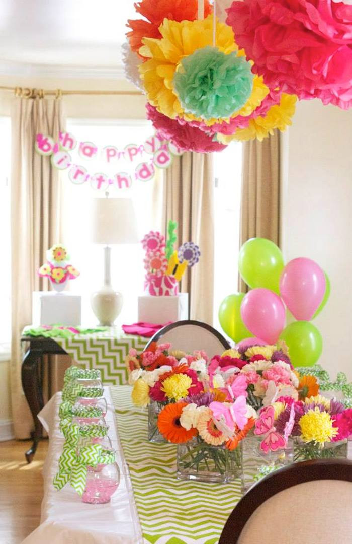 Flower Birthday Party Ideas
 Kara s Party Ideas Flower Shop Themed Birthday Party via