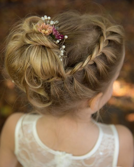 Flower Girl Updo Hairstyles
 35 Cute & Fancy Flower Girl Hairstyles for Every Wedding