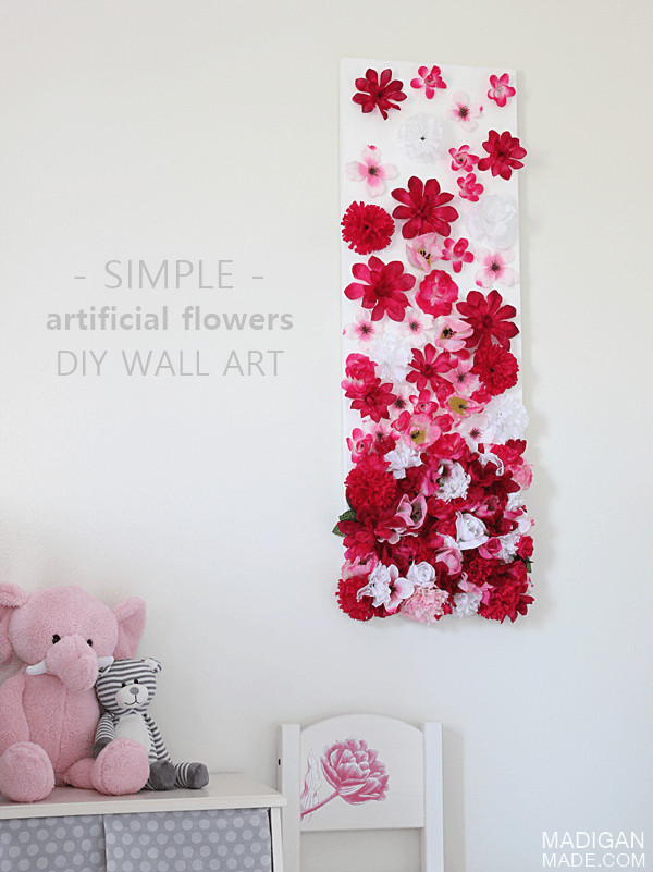 Flower Wall Decor DIY
 Silk Flower DIY Wall Art for the Nursery Rosyscription