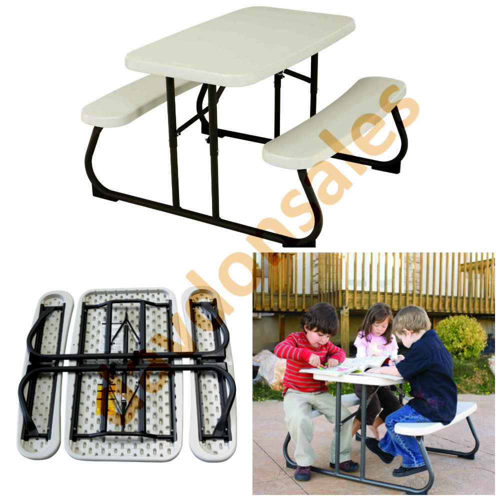 Folding Kids Table
 Folding Picnic Table Kids Outdoor Bench Indoor Toddler