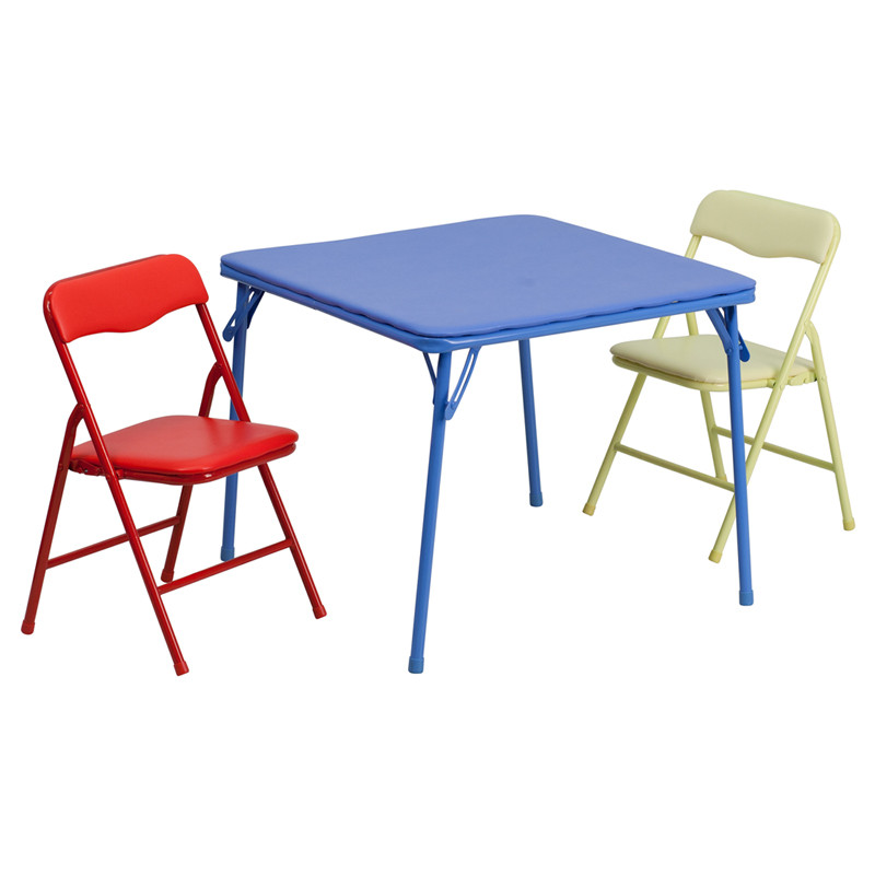 Folding Kids Table
 Kids Colorful 3 Piece Folding Table and Chair Set