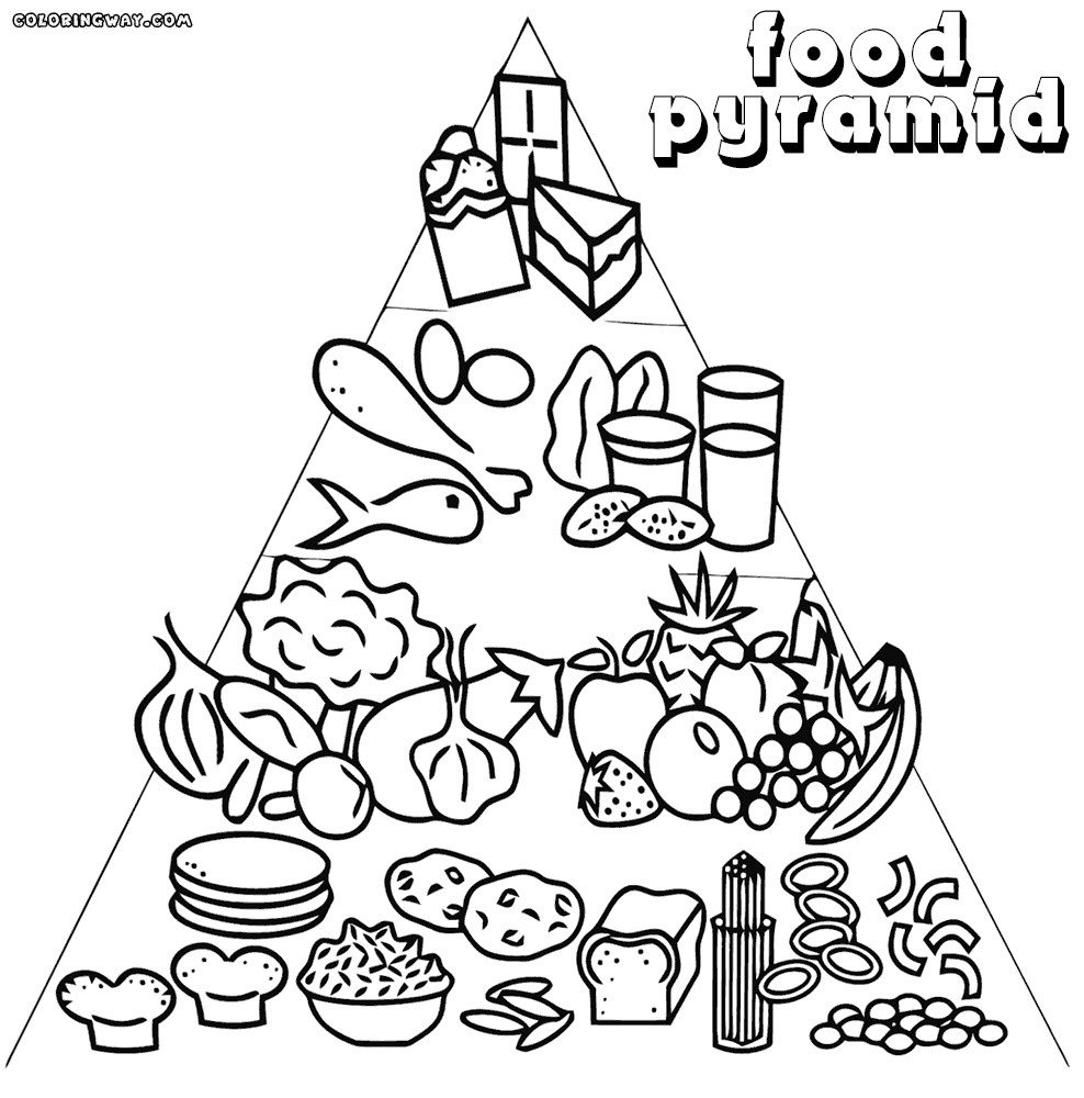 Food Coloring Pages For Kids
 Food pyramid coloring pages