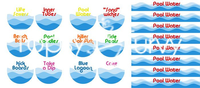 Food Label Ideas For Beach Party
 a pool birthday party with pool and swimming themed foods
