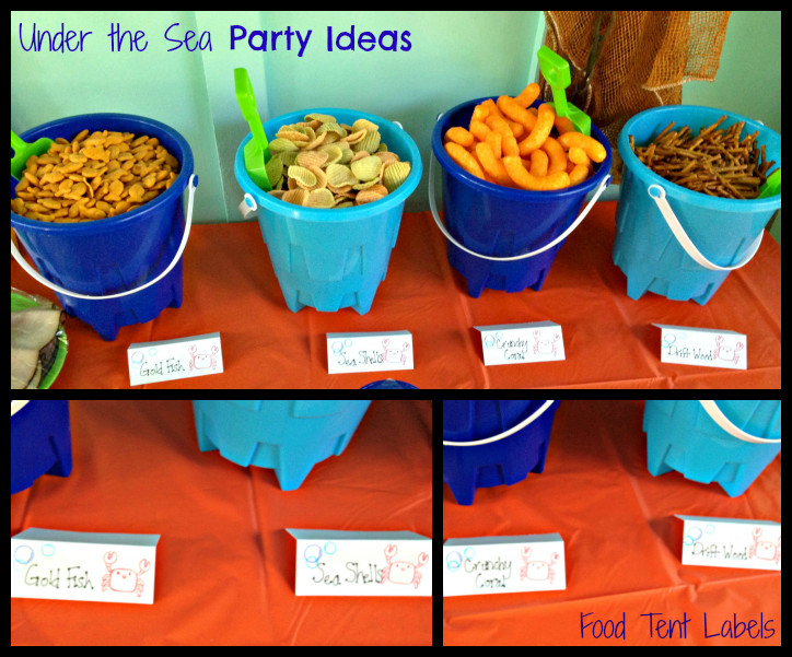 Food Label Ideas For Beach Party
 The Everyday Momma First Birthday Under the Sea Food