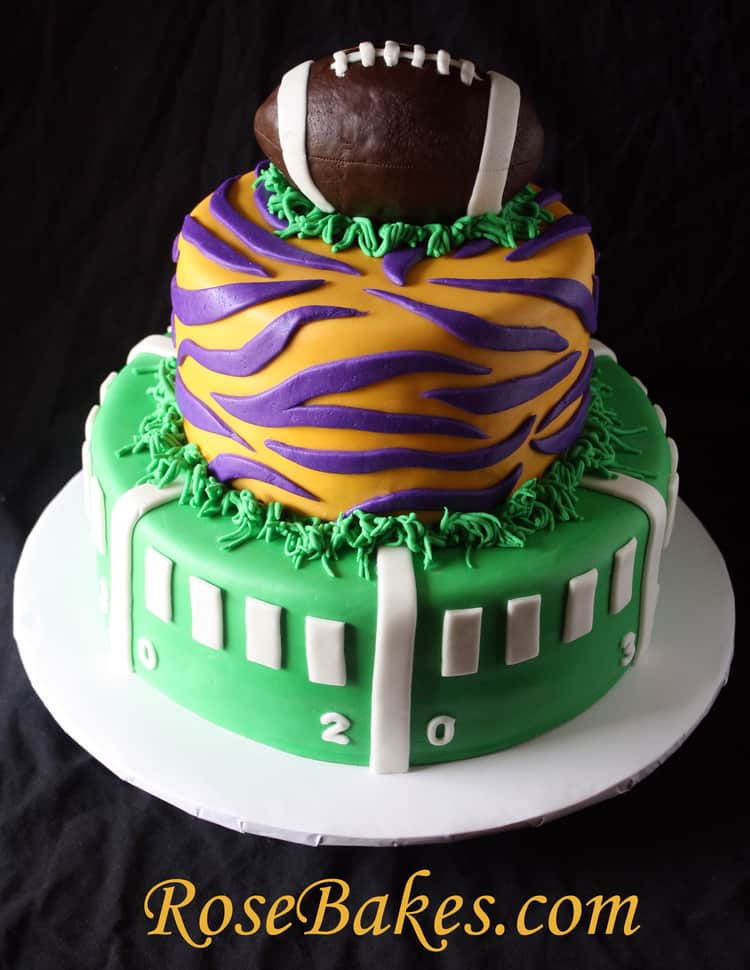 Football Birthday Cake
 LSU Football Birthday Cake Back Rose Bakes