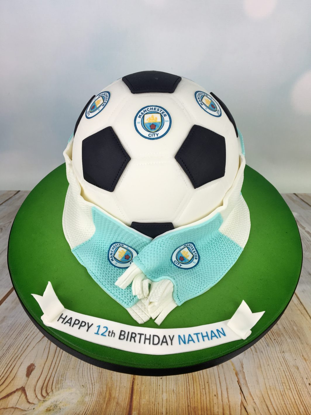 Football Birthday Cake
 Manchester city football birthday cake Mel s Amazing Cakes