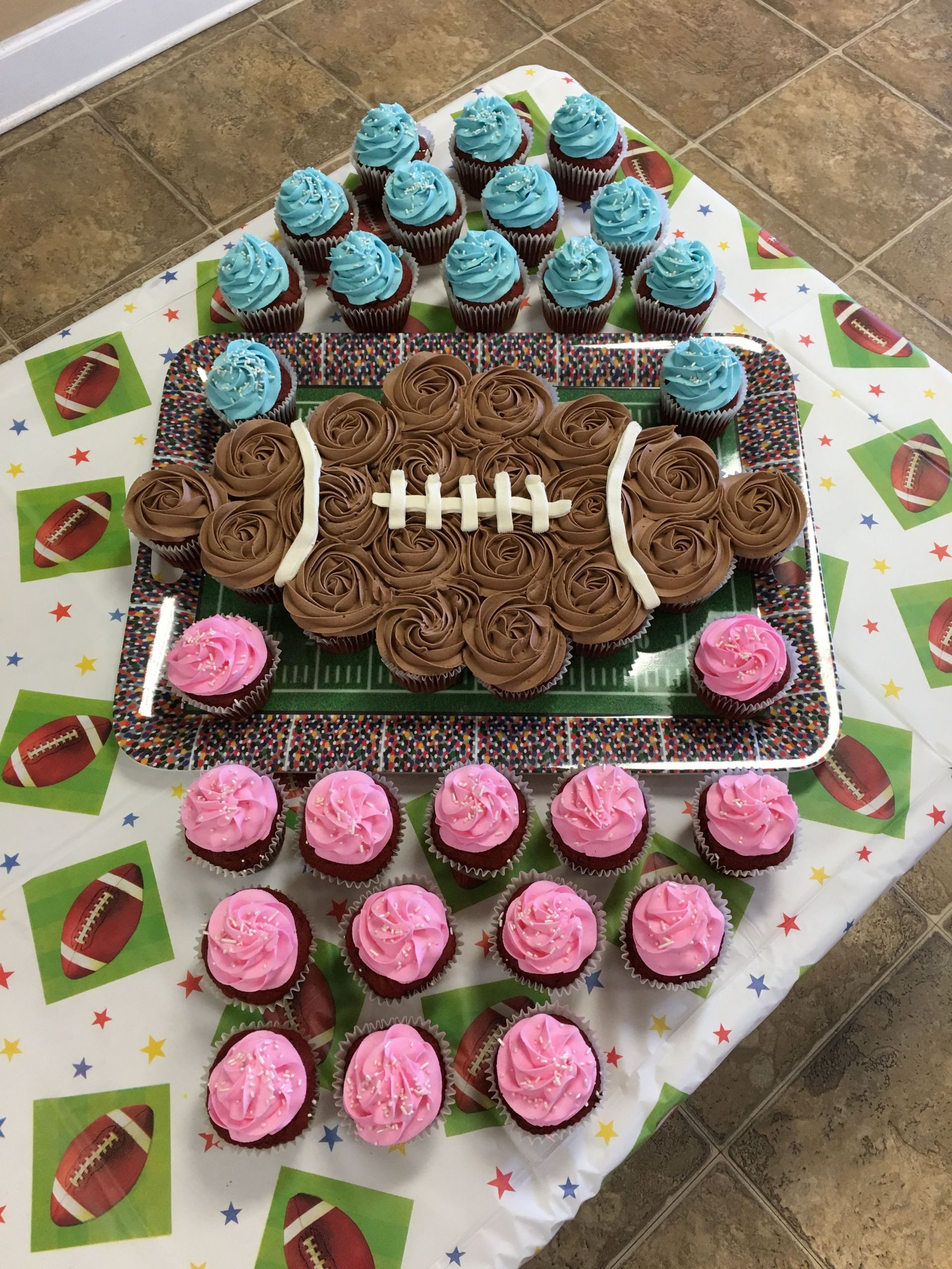 Football Gender Reveal Party Ideas
 Angela Hudson Cakes Cupcake cake for football themed