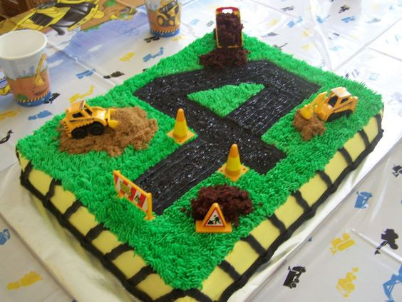 Four Year Old Boy Birthday Party Ideas
 Construction Cake 4 year old birthday cake "under