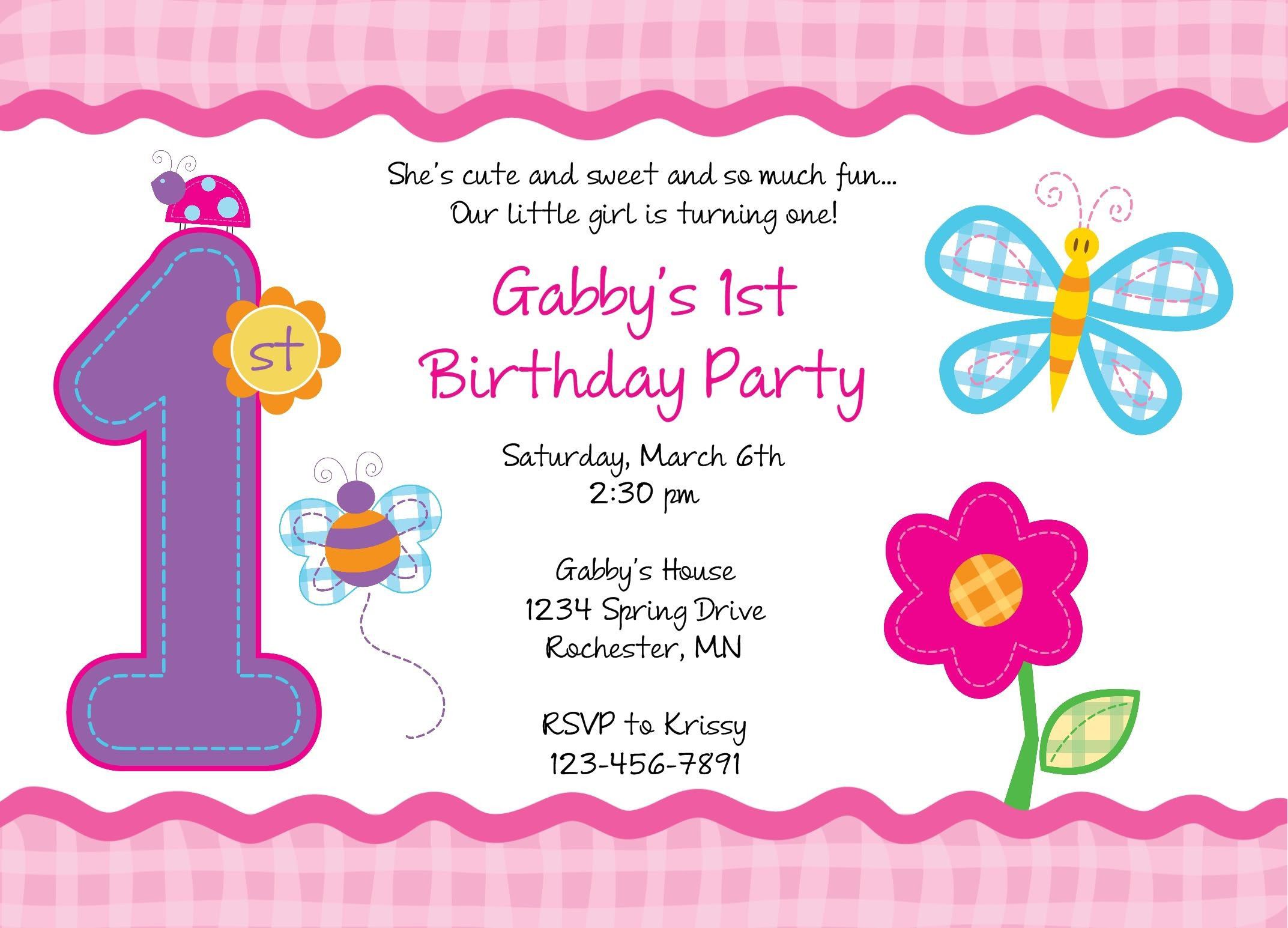 Free 1st Birthday Invitations
 birthday invitation card Free printable 1st birthday