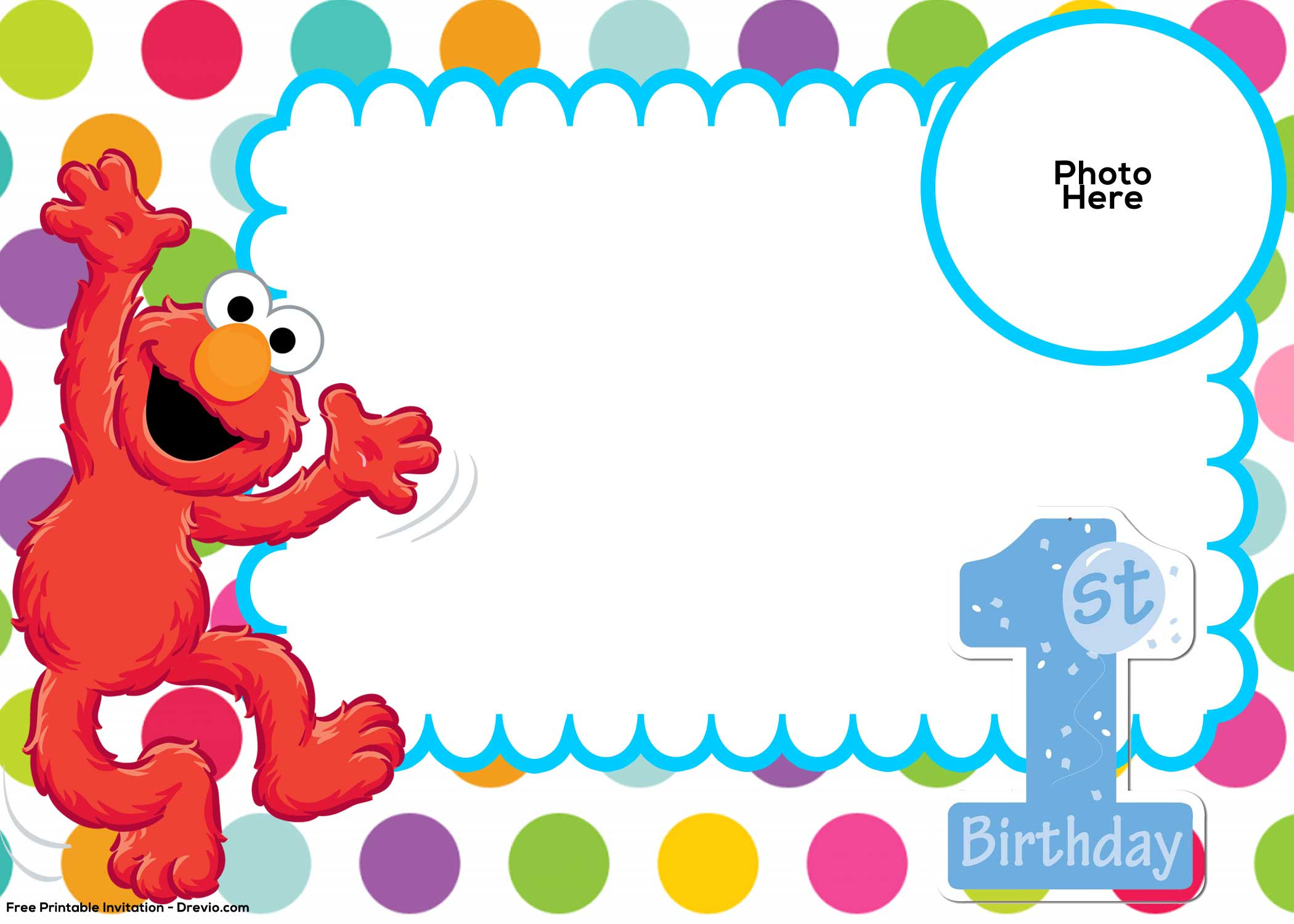 Free 1st Birthday Invitations
 Free Sesame Street 1st Birthday Invitation Template