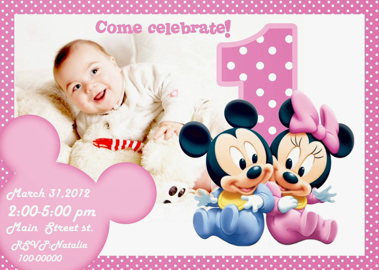 Free 1st Birthday Invitations
 birthday invitation card Free printable 1st birthday