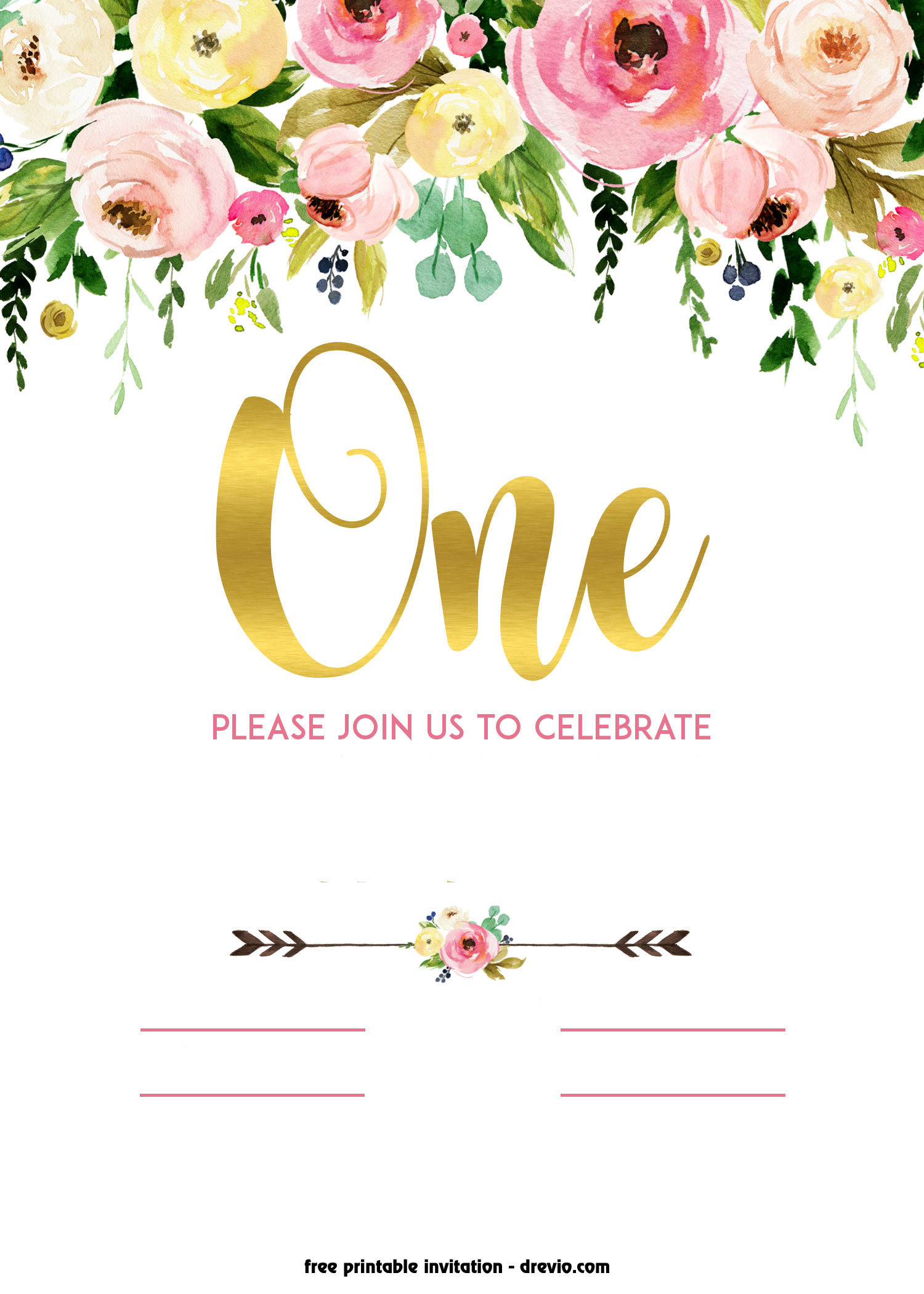 Free 1st Birthday Invitations
 FREE Printable 1st Birthday Invitation – Vintage Style