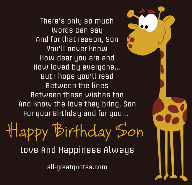 Free Birthday Cards For Son
 Birthday Greetings For Son Quotes QuotesGram