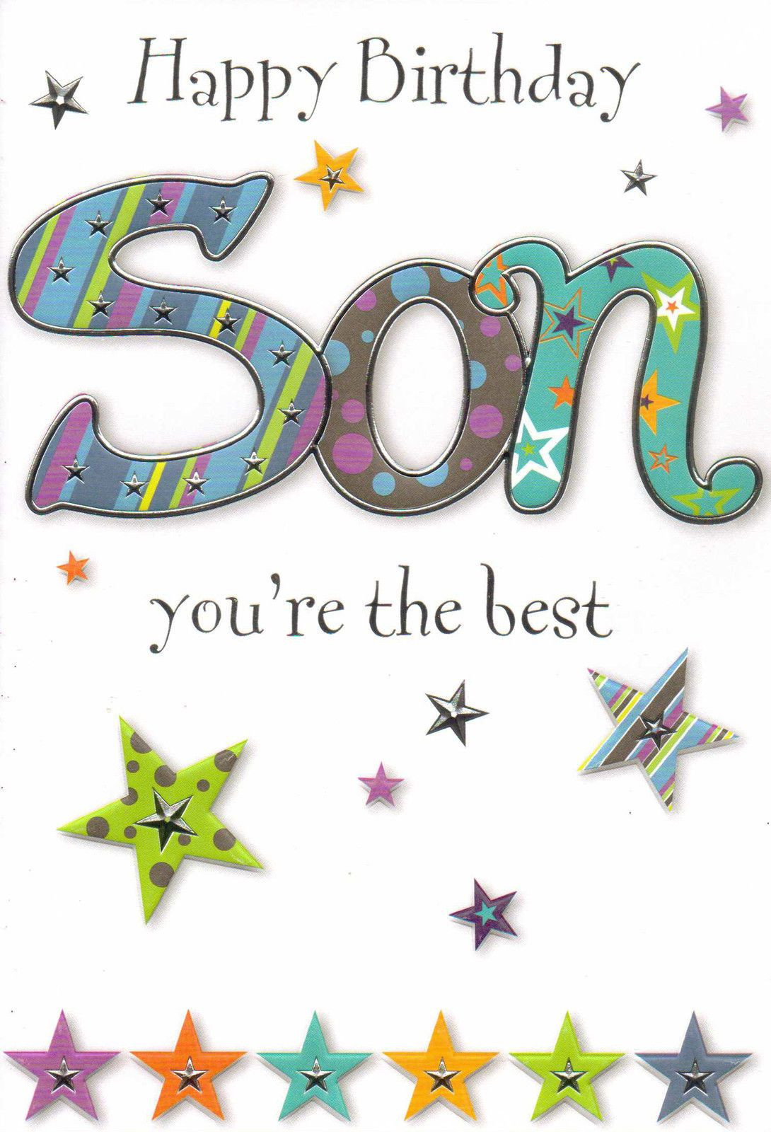 Free Birthday Cards For Son
 open SON happy birthday card 5 x cards to choose