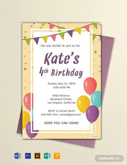 Free Birthday Invitation Templates For Word
 FREE Email Birthday Invitation Template Word