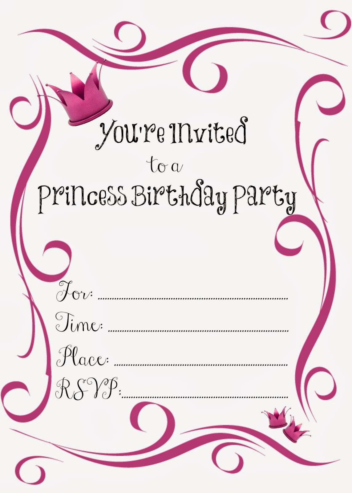 Free Birthday Invitations Printable
 Free Birthday Party Invitations for Girl – FREE Printable