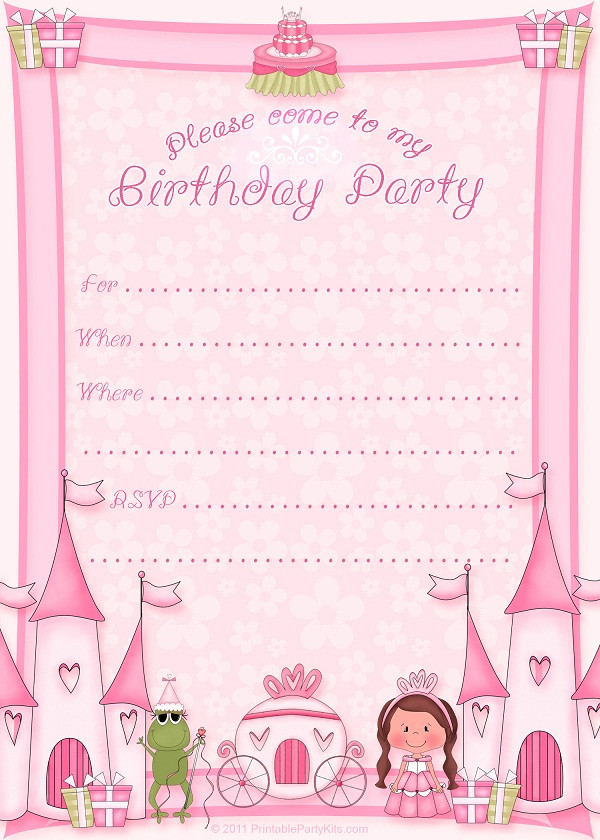 Free Birthday Invitations Printable
 Printable Birthday Invitations For Girls – Bagvania FREE